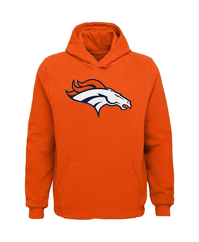 Outerstuff Big Boys and Girls Orange Denver Broncos Team Logo Pullover Hoodie
