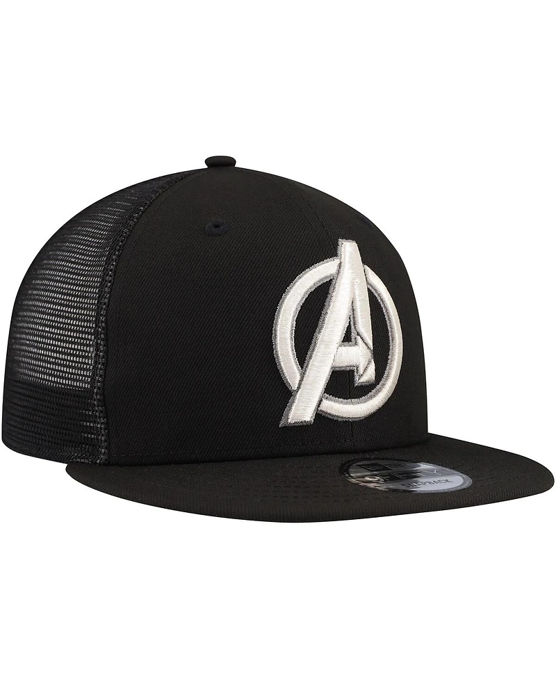 New Era Men's Black the Avengers 9FIFTY Snapback Trucker Hat