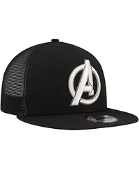 New Era Men's Black the Avengers 9FIFTY Snapback Trucker Hat