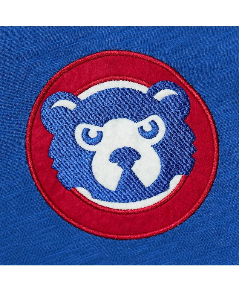 Mitchell & Ness Men's Royal Chicago Cubs Cooperstown Collection Legendary Raglan Slub Henley Three-Quarter Sleeve T-Shirt