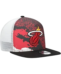 New Era Big Boys and Girls Black Miami Heat Court Sport 9FIFTY Snapback Hat