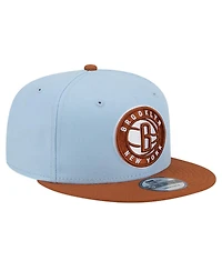 New Era Men's Light Blue/Brown Brooklyn Nets 2-Tone Color Pack 9FIFTY Snapback Hat