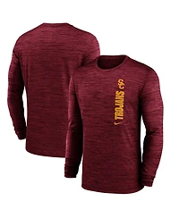 Nike Men's Cardinal Usc Trojans 2024 Sideline Velocity Performance Long Sleeve T-Shirt