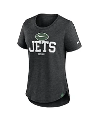 Nike Women's Heather Black New York Jets Fashion Tri-Blend T-Shirt
