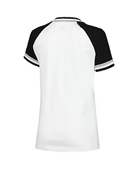 New Era Women's White Chicago Sox Jersey Double Binding Raglan V-Neck T-Shirt