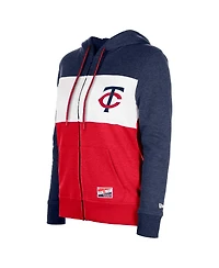 New Era Women's Navy Minnesota Twins Color Block Full-Zip Hoodie Jacket