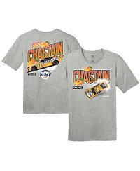 Trackhouse Racing Team Collection Men's Steel Heather Ross Chastain Busch Light Peach T-Shirt