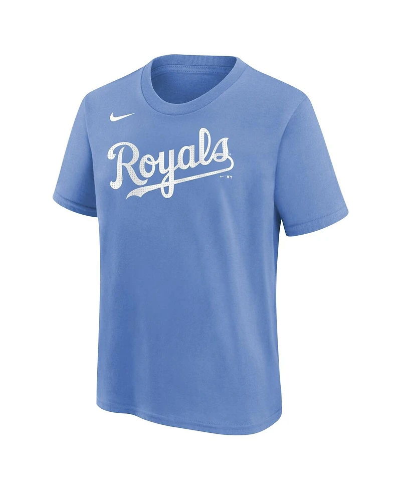 Nike Big Boys and Girls Bobby Witt Jr. Light Blue Kansas City Royals Home Player Name Number T-Shirt