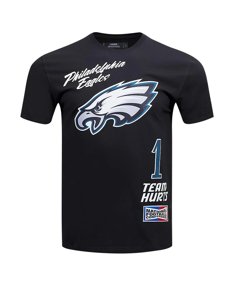Pro Standard Men's Jalen Hurts Black Philadelphia Eagles Fast Lane Name Number Player T-Shirt