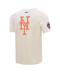 Pro Standard Men's Cream New York Mets Club Member Badge T-Shirt