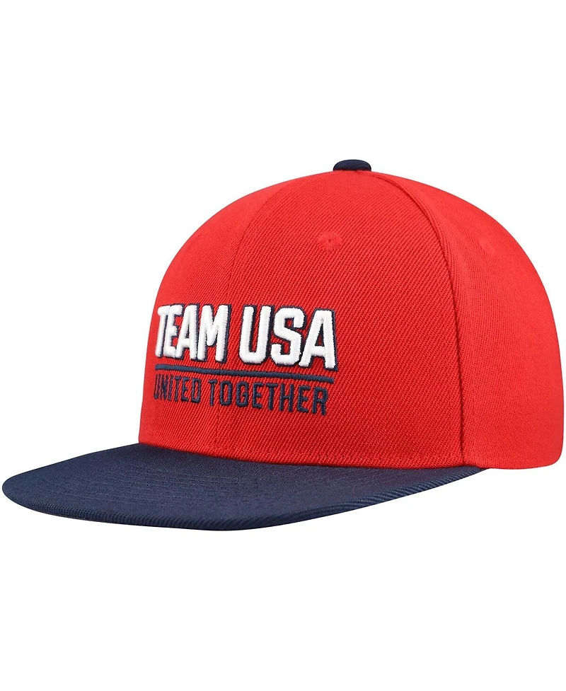 Outerstuff Big Boys and Girls Red Team Usa United Flatbrim Snapback Hat