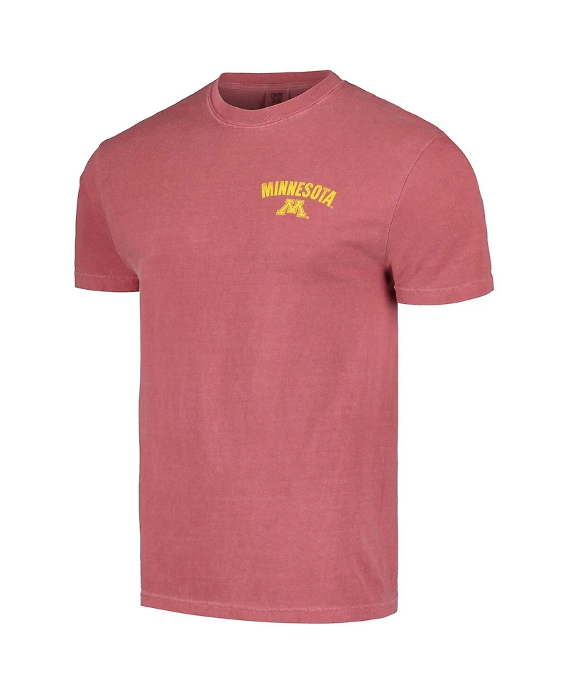 Image One Men's and Women's Burgundy Minnesota Golden Gophers Hyper Local 3D Statue Lettermark T-Shirt