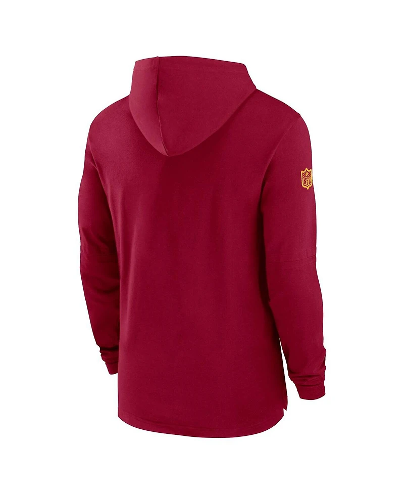 Nike Men's Burgundy Washington Commanders Sideline Hoodie Performance Long Sleeve T-Shirt