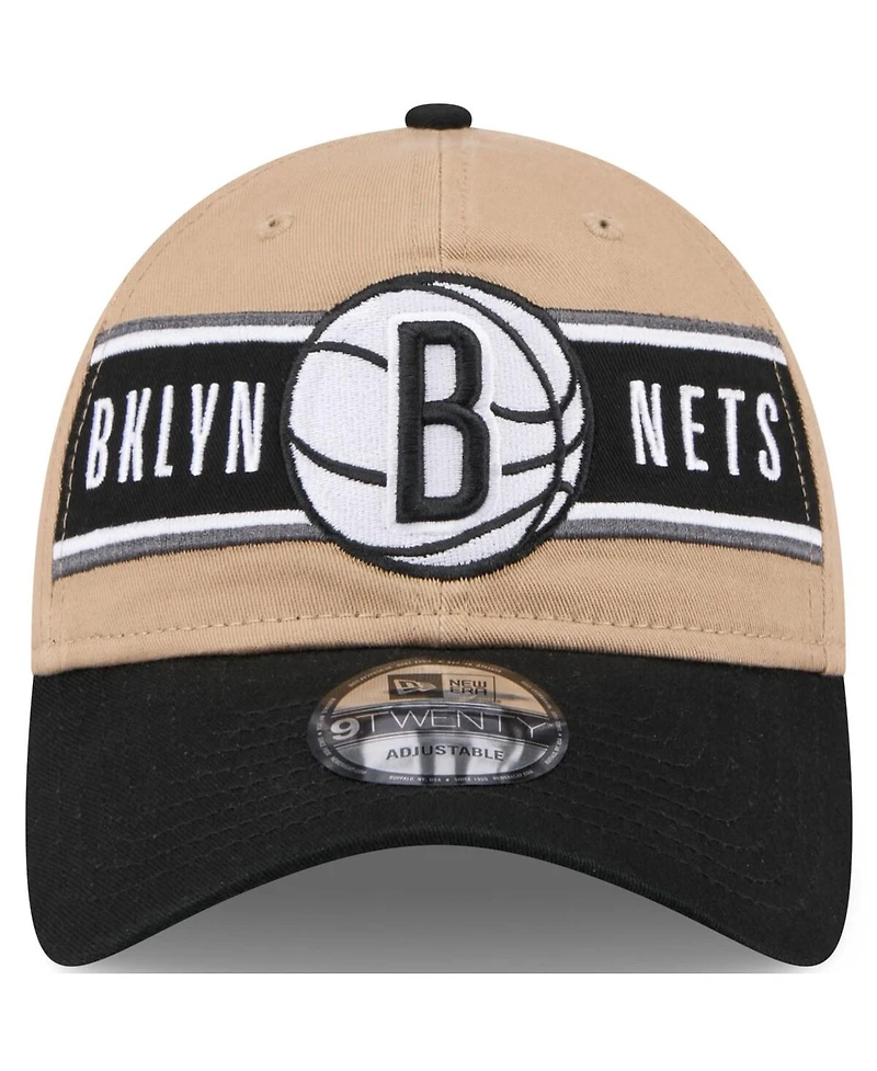 New Era Men's Tan/Black Brooklyn Nets 2024 Nba Draft 9TWENTY Adjustable Hat