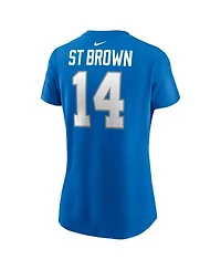 Nike Women's Amon-Ra St. Brown Blue Detroit Lions Player Name Number T-Shirt