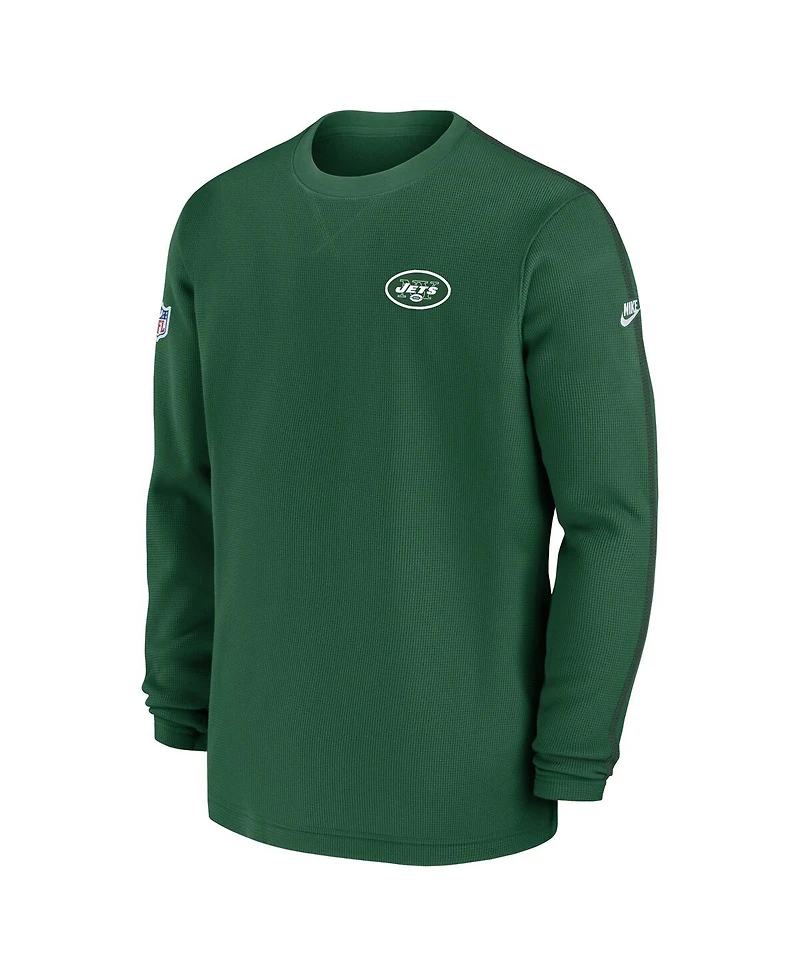 Nike Men's Green New York Jets Alternate Logo Coach Long Sleeve Top