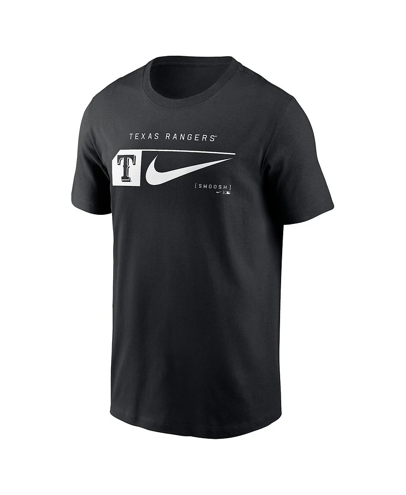 Nike Men's Black Texas Rangers Fashion Graphic Swoosh T-Shirt