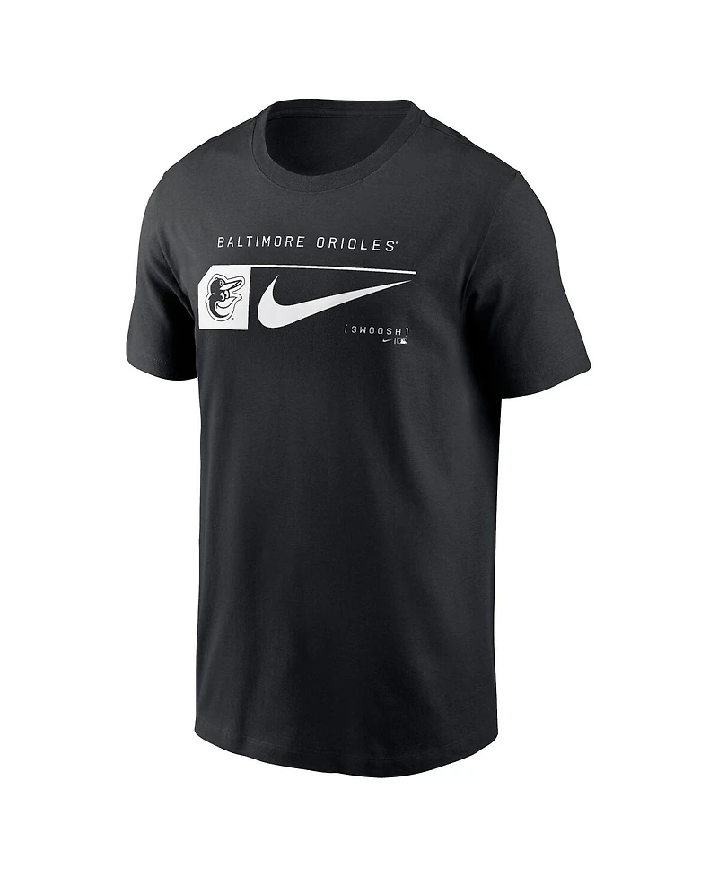 Nike Men's Black Baltimore Orioles Fashion Graphic Swoosh T-Shirt