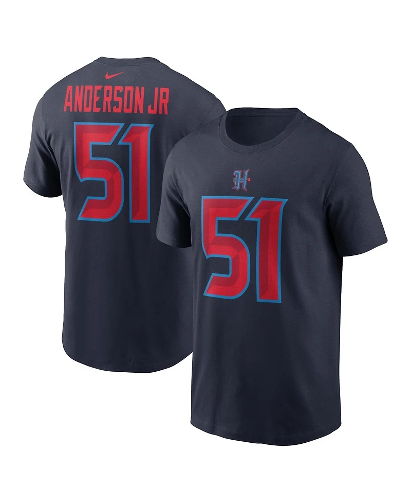 Nike Men's Will Anderson Jr. Navy Houston Texans Name Number T-Shirt