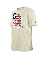 New Era Men's Cream San Diego Padres 4th of July Flag Fill T-Shirt