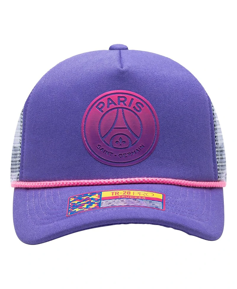 Fan Ink Purple Men's and Women's Paris Saint-Germain Serve Trucker Adjustable Hat