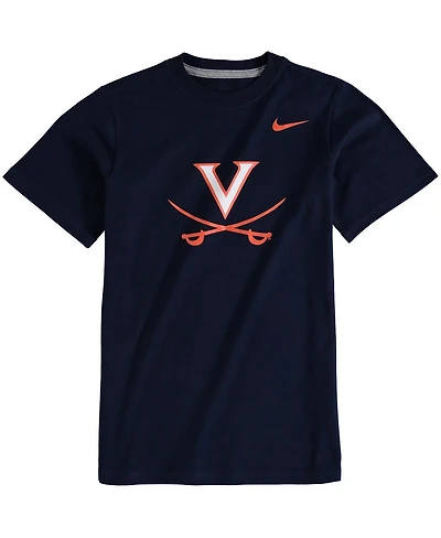 Nike Big Boys and Girls Navy Virginia Cavaliers Cotton Logo T-Shirt