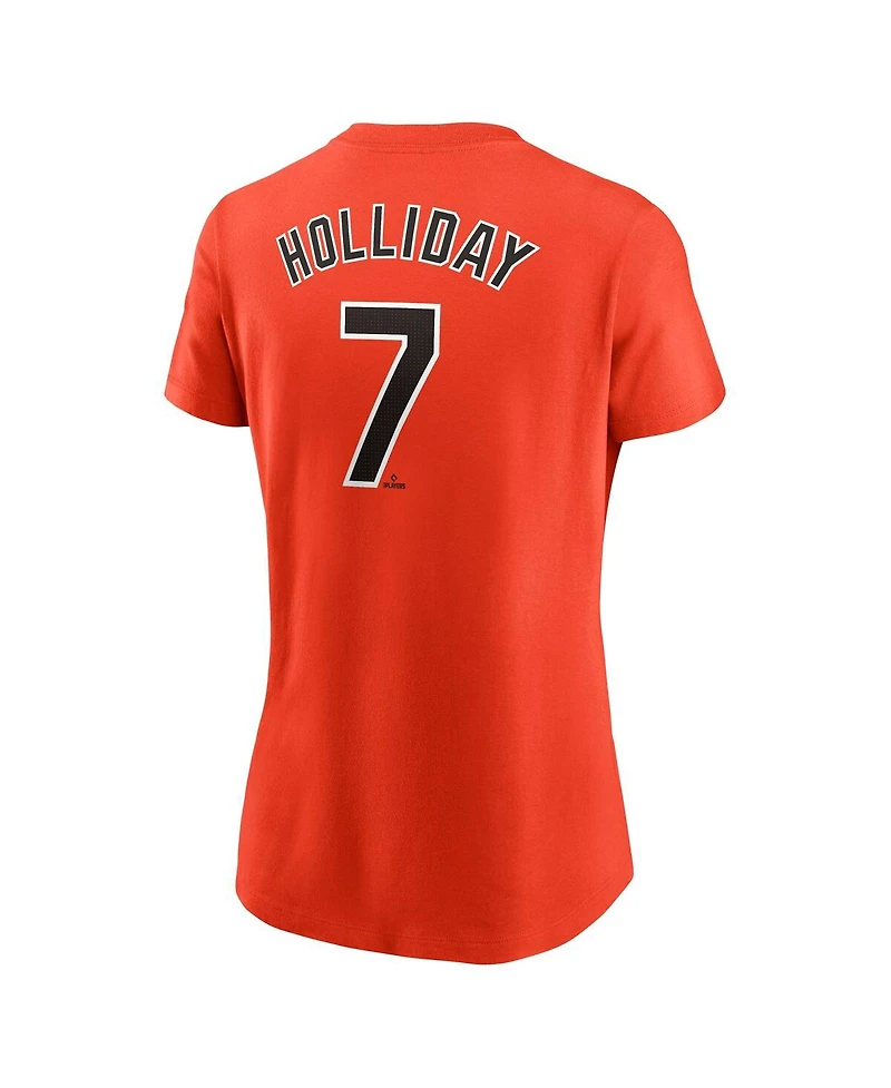 Nike Women's Jackson Holliday Orange Baltimore Orioles Fuse Name Number T-Shirt