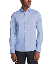 Michael Kors Men's Airsoft Slim Fit Untucked Length Wrinkle Free Stretch Dress Shirt