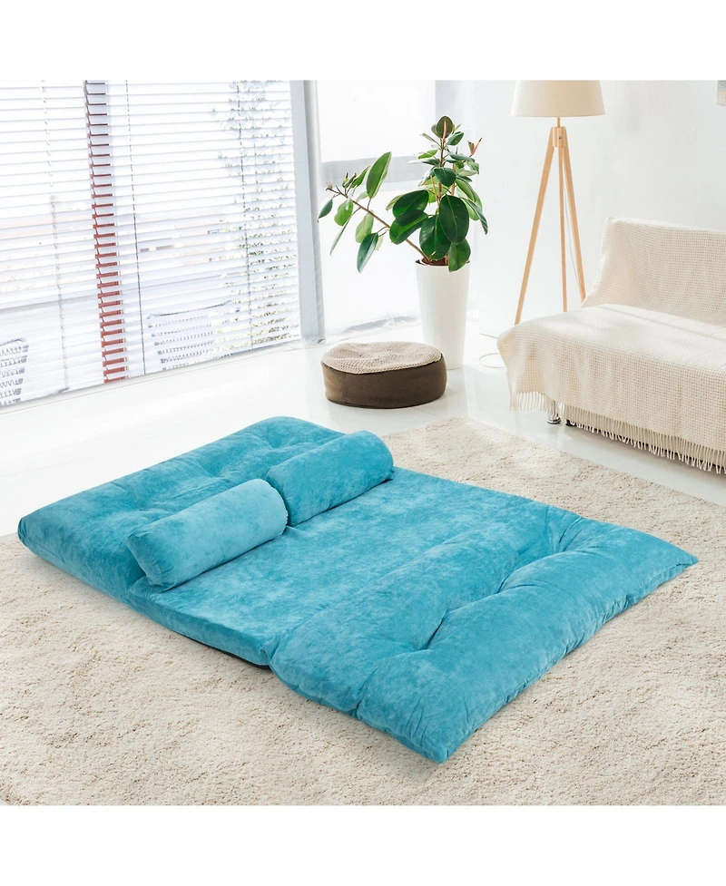 Slickblue 6-Position Adjustable Sleeper Lounge Couch with 2 Pillows