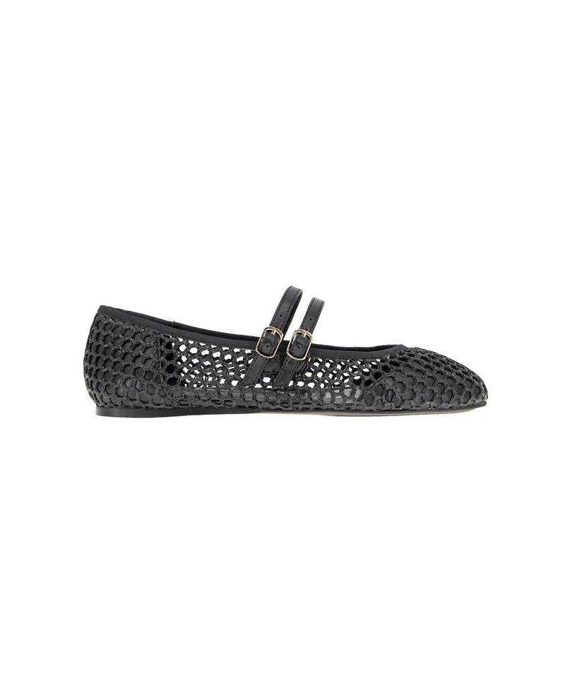 BCBGeneration Women's Harisa Woven Square-Toe Mary Jane Ballet Flats
