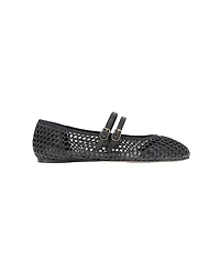 BCBGeneration Women's Harisa Woven Square-Toe Mary Jane Ballet Flats