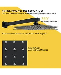 Boyel Living 1-Spray Patterns with 2.5 Gpm 12 in. Wall Mount Dual Shower Heads with Pressure Balance Valve