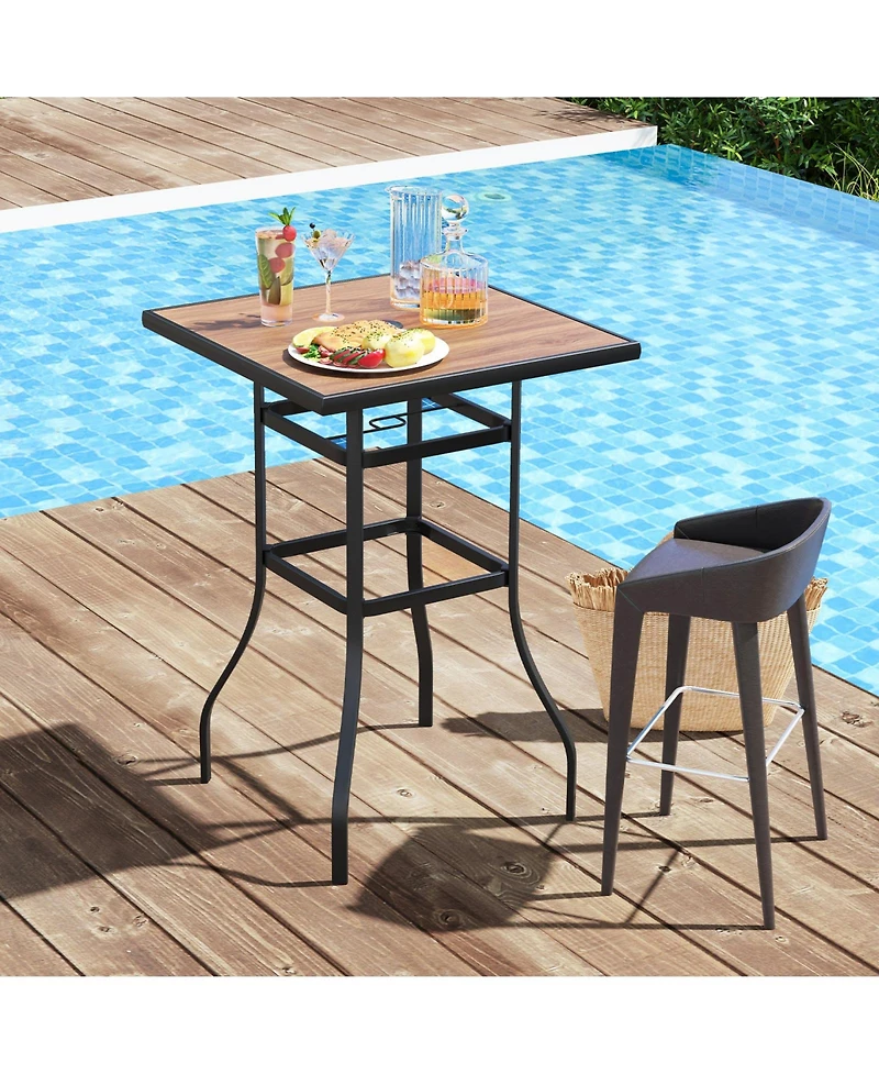 Slickblue 27.5 Inches Patio Bar Table for Garden Backyard Poolside