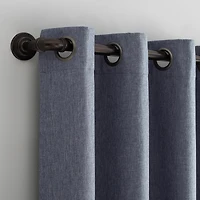 Tresello Tonal Texture Draft Shield Fleece Insulated 100% Blackout Grommet Curtain Panel