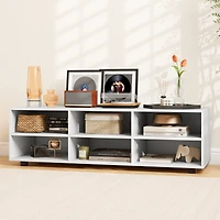 Gymax Tv Cabinet for 50-Inch Tv 42'' Tv Stand w/ 3 Adjustable Shelves Grommet & Cable Hole