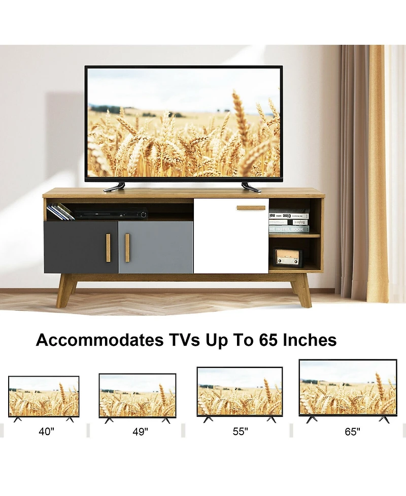 Gymax Tv Stand for TVs up to 65'' Entertainment Center Console w/ Adjustable Shelf