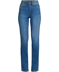 Lands' End Women's Recover High Rise Straight Leg Blue Jeans