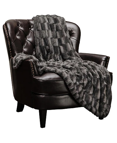 Chanasya Premium Fuzzy Faux Fur Rectangular Embossed Throw Blanket