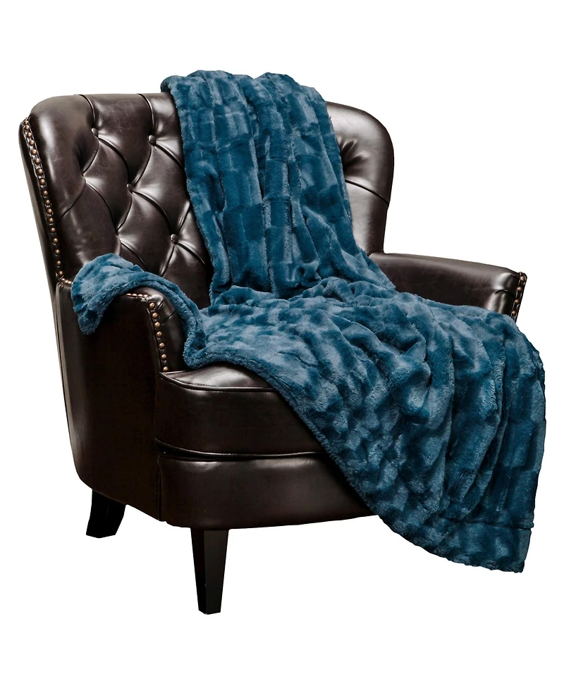 Chanasya Premium Fuzzy Faux Fur Rectangular Embossed Throw Blanket