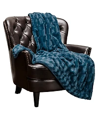Chanasya Premium Fuzzy Faux Fur Rectangular Embossed Throw Blanket