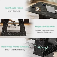 Tribesigns Modern Computer Desk, 63-Inch Large Office Desk Workstation, Simple Style Executive Desk Study Table