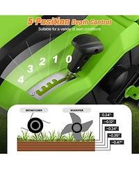 Costway 16-Inch Electric Dethatcher & Scarifier 15A 2-In-1 Lawn