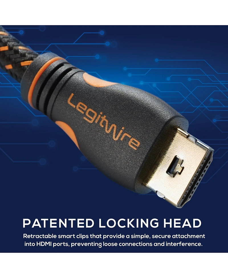 LegitWire 10 ft 4K High Speed Hdmi Cables, 5 Pack - 18Gbps Hdmi 2.0 (4K 60hz Hdr Uhd 4:4:4 Chroma) - Ethernet - Locking Head