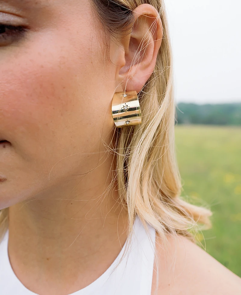 Matr Boomie Sitara Starry Studded Round Hoop Earrings