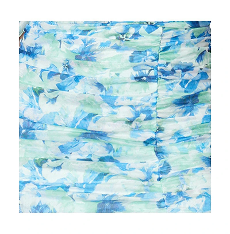 Bebe Women's Printed Off Shoulder Mesh Dress