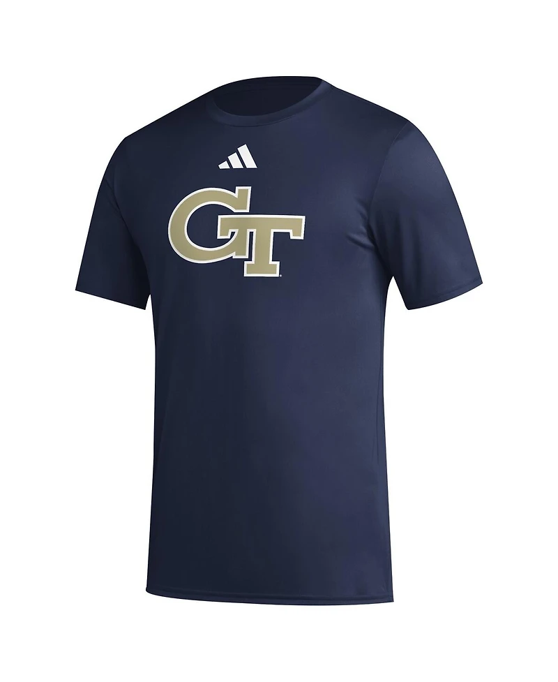 Adidas Men's Navy Georgia Tech Yellow Jackets Primary Locker Logo Pre-Game Aeroready T-Shirt