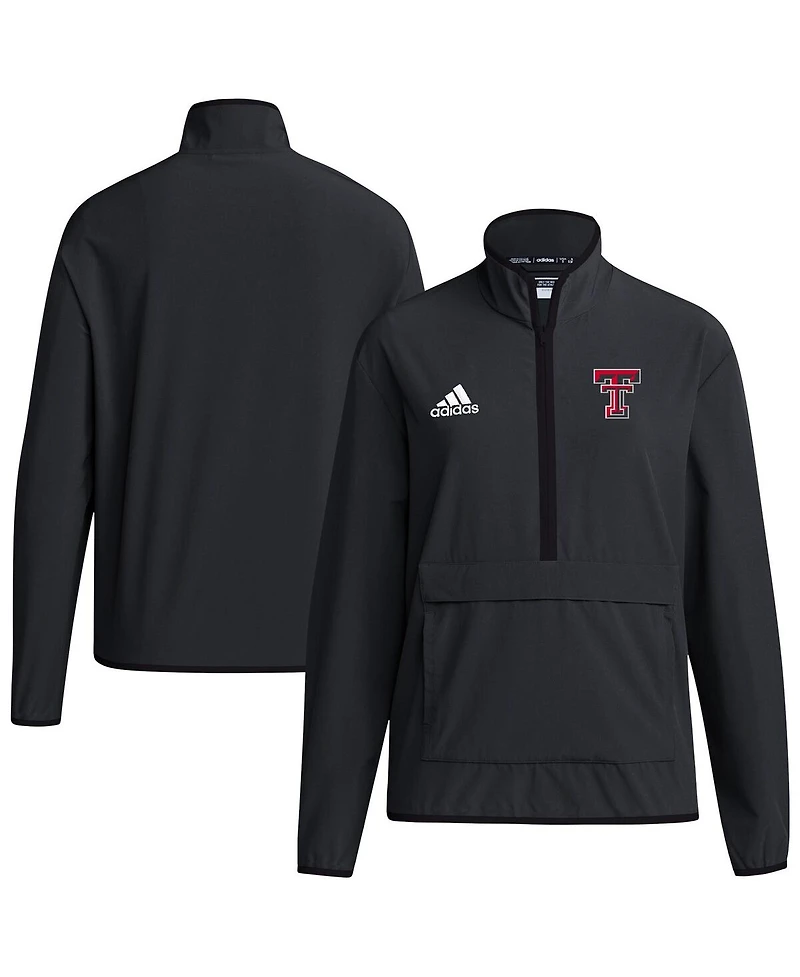 Adidas Men's Black Texas Tech Red Raiders 2024 Coaches Sideline Long Sleeve Quarter-Zip Top