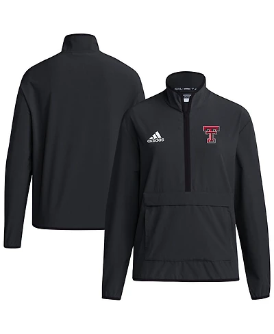 Adidas Men's Black Texas Tech Red Raiders 2024 Coaches Sideline Long Sleeve Quarter-Zip Top