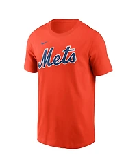 Nike Men's Francisco Lindor Orange New York Mets Fuse Name Number T-Shirt