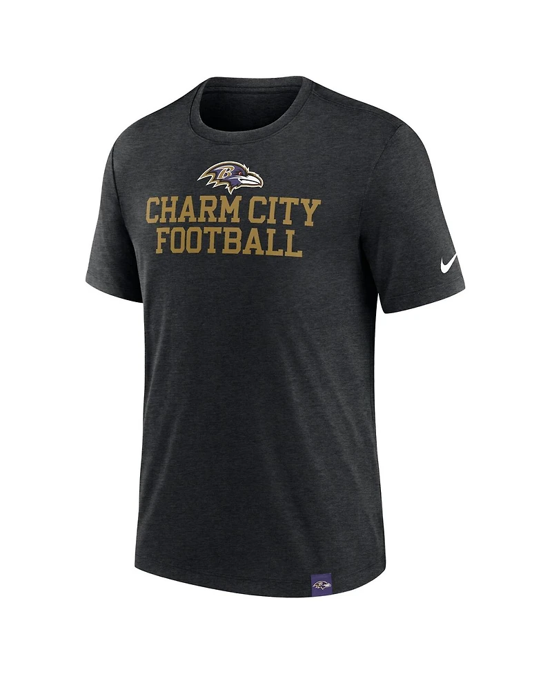 Nike Men's Heather Black Baltimore Ravens Blitz Tri-Blend T-Shirt